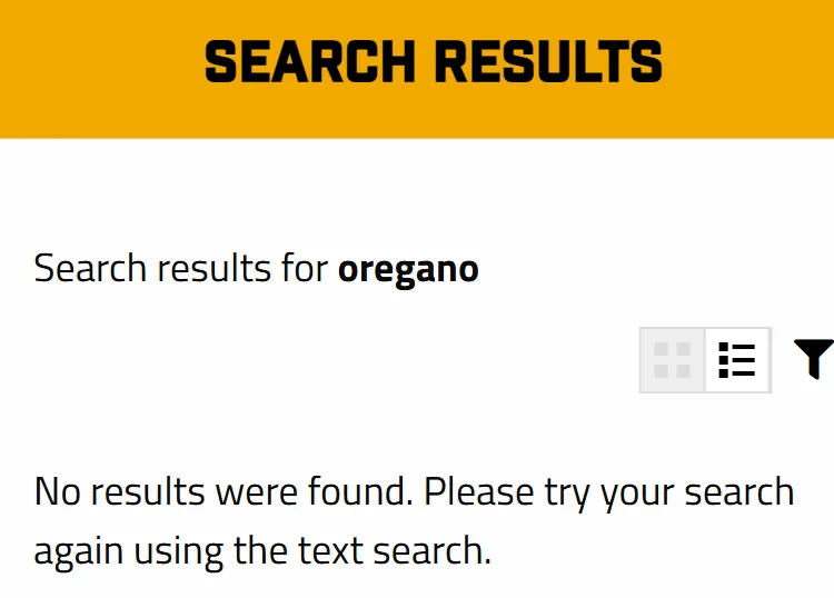 Informed Sport supplement search for oregano: no results were found